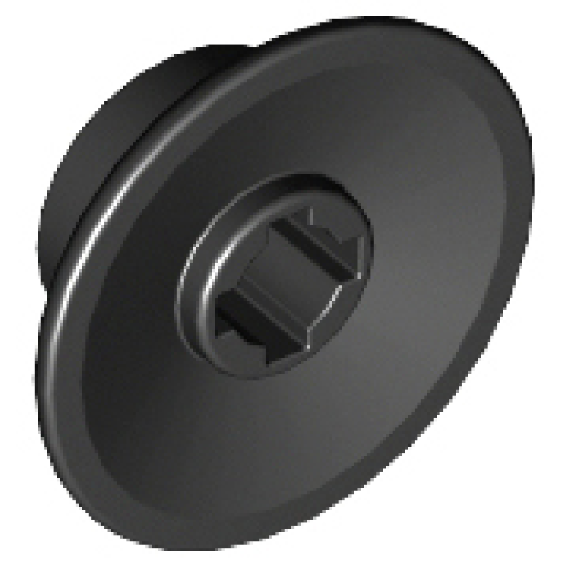 Trein Wiel Klein met gekarteld gat voor wielhouder pin Black